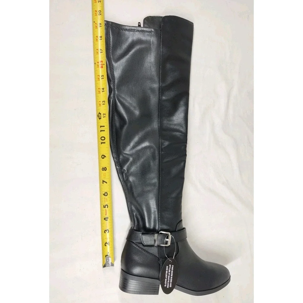 Style & Co Women's Black Charlaa Buckled Accent Over-The-Knee Boots‎ Size 6M